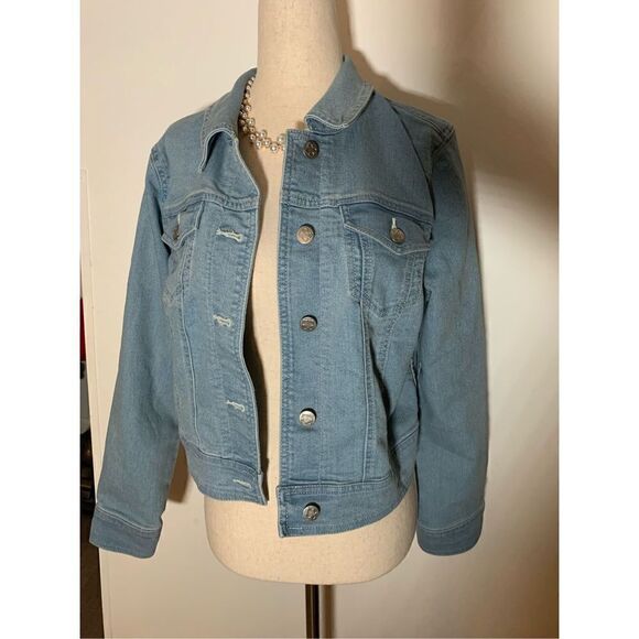 Liz clairbore Jean jacket size 8 light blue jacket - Picture 1 of 4